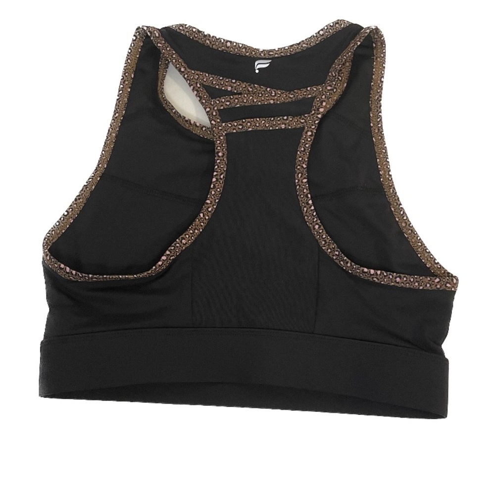 Fabletics Trinity High Impact Sports Bra Black & Cheetah trim - Picture 4 of 10